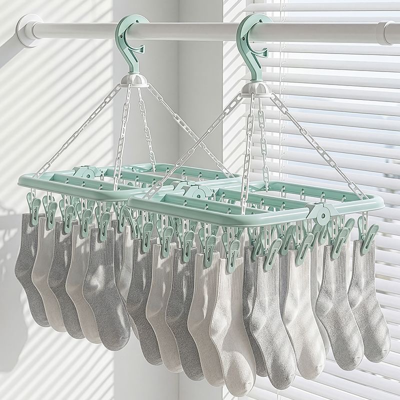 Sock Organizer Tray - Stendibiancheria Pieghevole Multifunzionale in Plastica Antivento