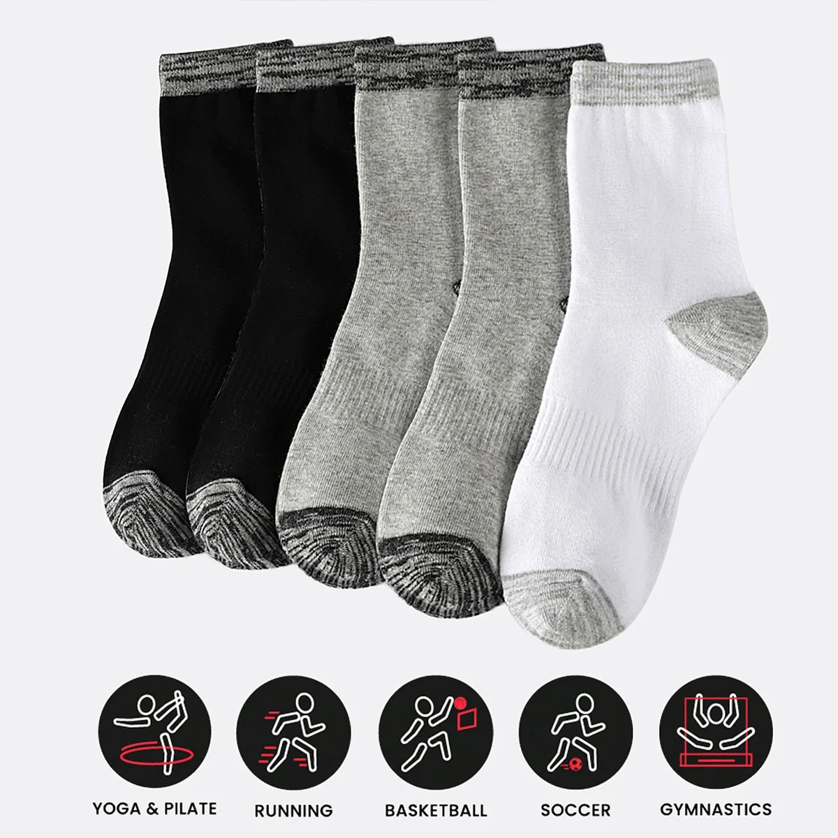 1/5 Paia di Calzini Sportivi d - Athletic Sock Cushion recensione e prezzo