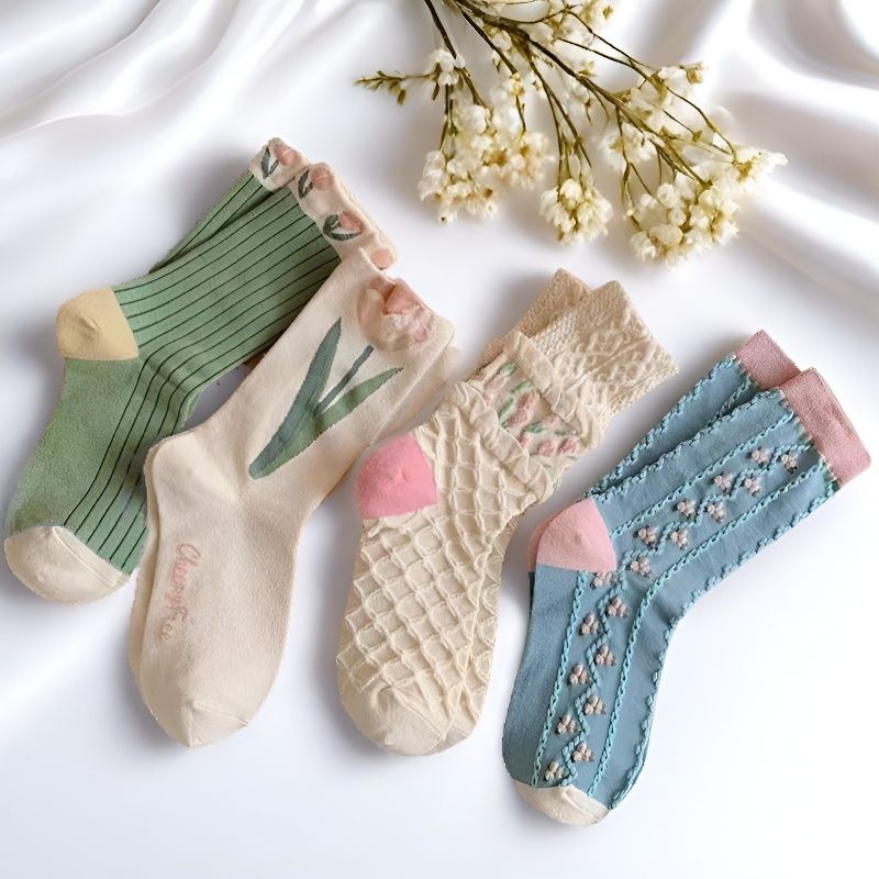 4 paia di calzini floreali set - No Show Sock Women recensione e prezzo
