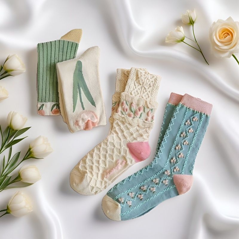 4 paia di calzini floreali set - No Show Sock Women recensione e prezzo